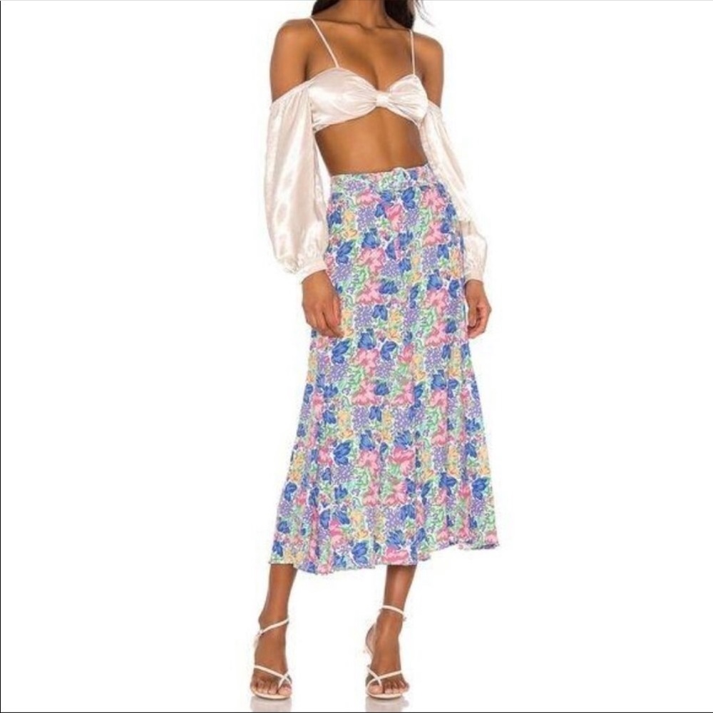 Faithfull The Brand Valensole floral midi skirt M